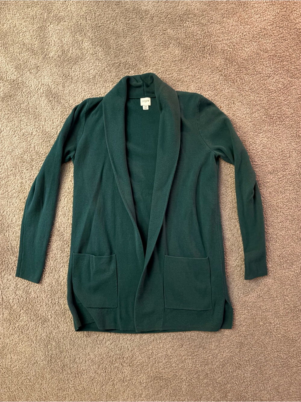J. Crew Dark Green Open-Front Cardigan